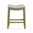 thumbnail image 6 of ROME + OAK Parker 26" Backless Saddle Kitchen Counter Stool, Natural, Cream Upholstery, 4 Pack, 6 of 12
