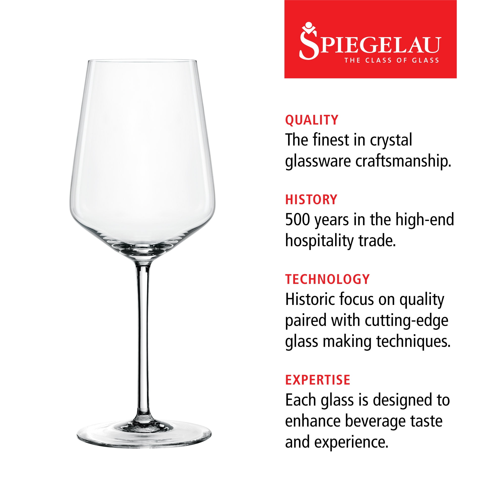 Spiegelau Style White Wine Glasses, Set of 4, European-Made Lead-Free Crystal, Classic Stemmed, Dishwasher Safe, Professional Quality White Wine Glass Gift Set, 15.5 oz