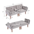 thumbnail image 7 of Leumius 72 Inch Futon Sofa Bed,Velvet Futon Couch with Adjustable Backrest and Cupholders,Suitable for Apartment,Living Room,Small Space,Dark Gray, 7 of 7