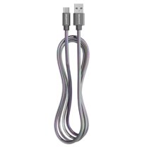 Powertek USB-A to USB-C Metallic Shine Pastel Cable - Black