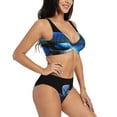 thumbnail image 2 of Wukai Blue Viper Snake Women's Bikini Set Two Piece,wimsuit High Waisted V Neck Twist Front Adjustable Spaghetti Straps Bathing Suit-X-Large, 2 of 7