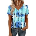 thumbnail image 4 of Dressy Blouses for Women Short Sleeve Soft V Neck Tee Casual Summer Tops Fashion Printed Tshirts Ladies Tops and Blouses, 4 of 5
