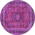 thumbnail image 1 of Ahgly Company Indoor Round Medallion Purple Traditional Area Rugs, 6' Round, 1 of 4