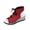 Red, variant on Gladiator Sandals for Women Open Toe Lace up Platform Wedges Heels Summer Dressy Leopard Print Ankle Strap Pumps Light Blue Size 7