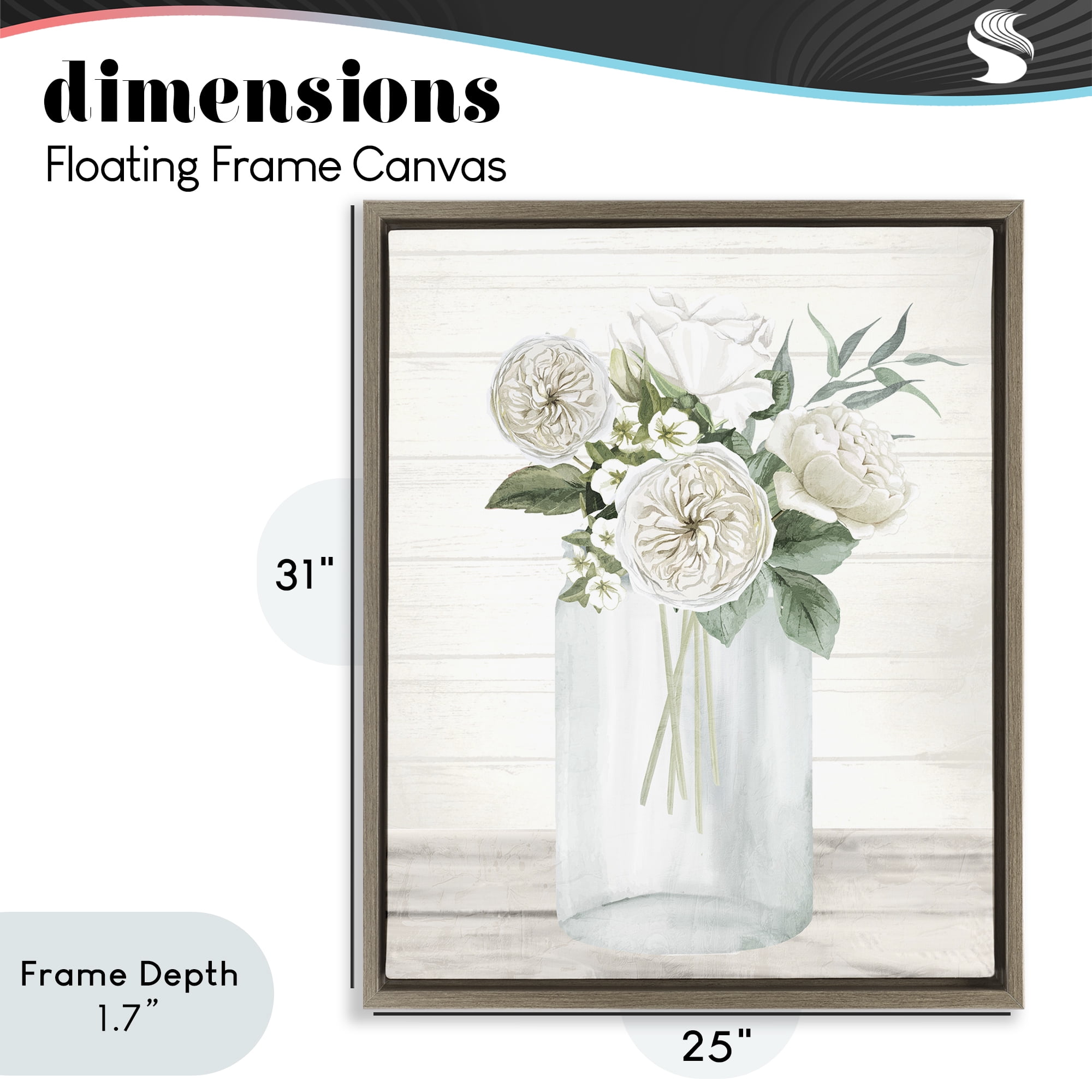 Stupell Industries Elegant Patience Bouquet Brown Framed Floater Canvas Wall Art, design by Kim Allen