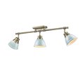 thumbnail image 1 of Duncan 3-Light Semi-Flush - Track Light in Aged Brass with Seafoam, 1 of 1