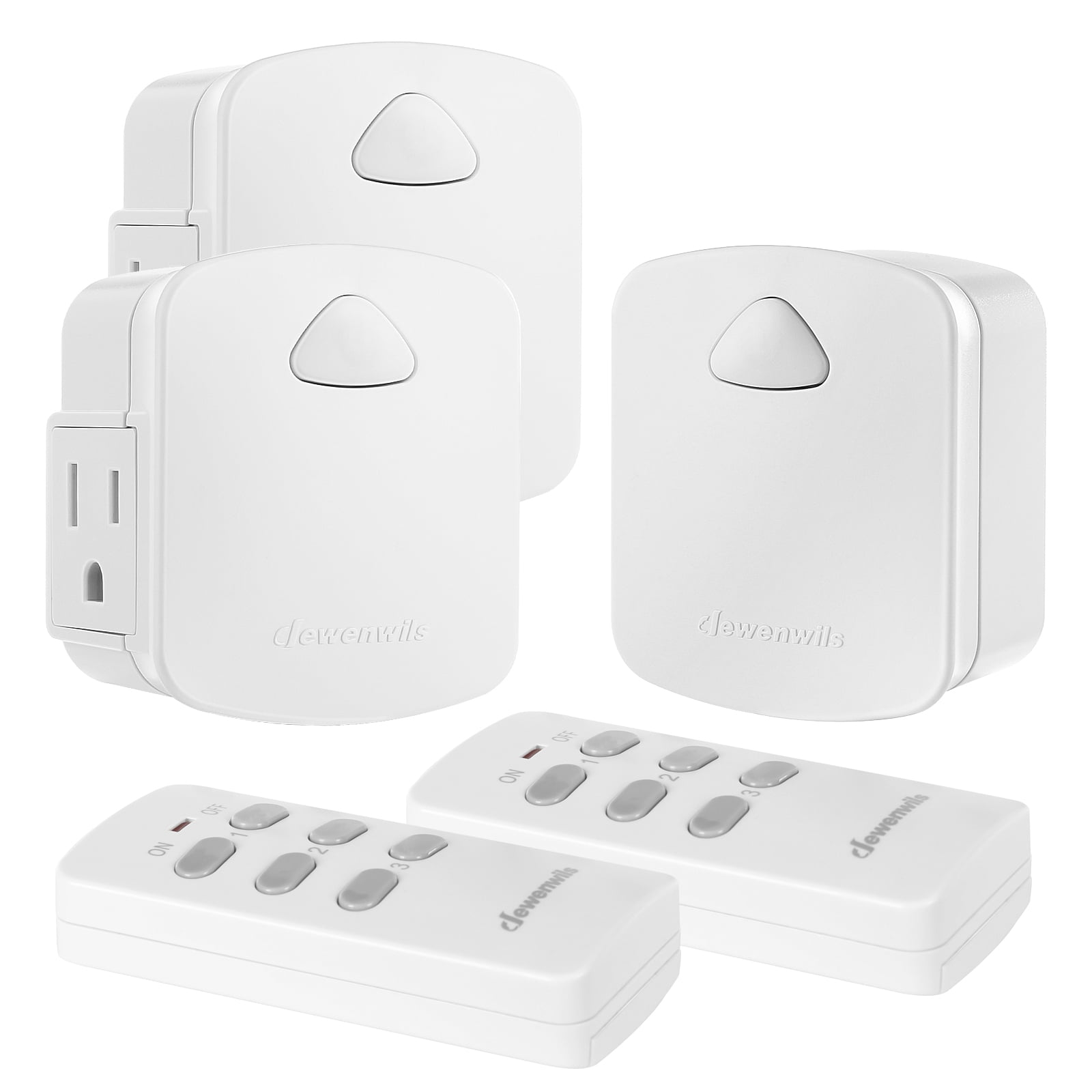 DEWENWILS Indoor Remote Control Outlet, Wireless Remote Light Switch, No  Interference Remote Outlet Switch, No Wiring, 15A/1875W, 100ft RF Range,  Compact Design, Programmable