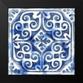 thumbnail image 2 of Watts, Eva 12x12 Black Modern Framed Museum Art Print Titled - Blue Mosaic Tile II, 2 of 5