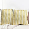 thumbnail image 2 of Decorative Throw Pillow Covers Set of 2 Chrome Yellow Pillow Covers 20x20 Inch Throw Pillow Cover Linen Pillowcase Modern Boho Farmhouse Outdoor Pillow Covers for Couch Sofa Living Room, 2 of 6