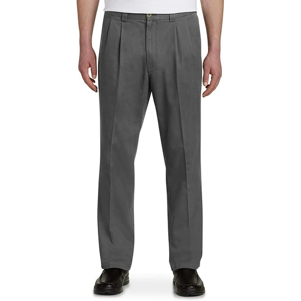 Harbor Bay by DXL Men's Big and Tall Waist-Relaxer Pleated Twill Pants ...