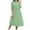 Green, variant on Diufon Womens Cotton Linen Drsses Casual Solid Color Maxi Dress Round Neck Half Sleeve Dress