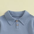thumbnail image 5 of Faraee Newborn Baby Boy Clothes Knit Long Sleeve Button Up Collared Shirts Jogger Long Pants Set Infant 2 Piece Outfit 0 6 12 18 24 Months 2t 3t Blue, 5 of 6