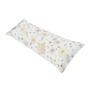Watercolor Floral Yellow And Pink Body Pillow Case by Sweet Jojo Designs