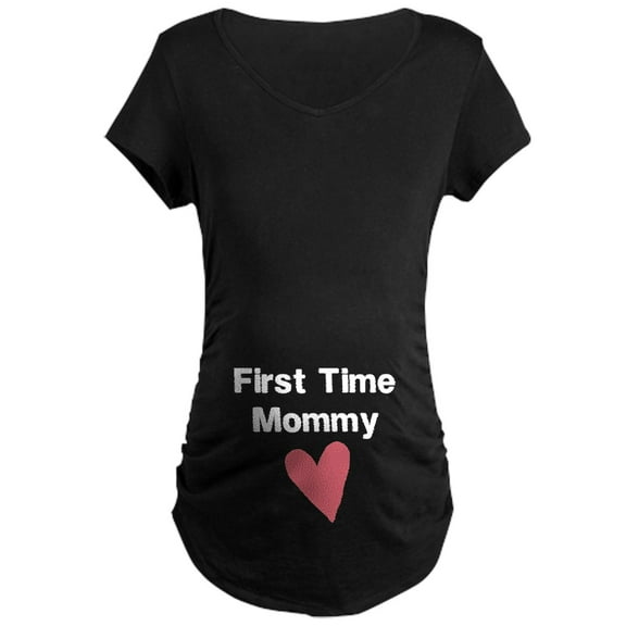 CafePress - Cute First Time Mommy Maternity T Shirt - Maternity Dark T-Shirt