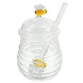 thumbnail image 1 of Large Glass Honey Jar Set with Dipper and Lid Honey Dispenser 2pcs, 1 of 8