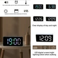 thumbnail image 4 of Matsuzay Reloj despertador digital LED Medidor de temperatura Reloj de espejo con atenuador de escritorio Type3 NO3, 4 of 6