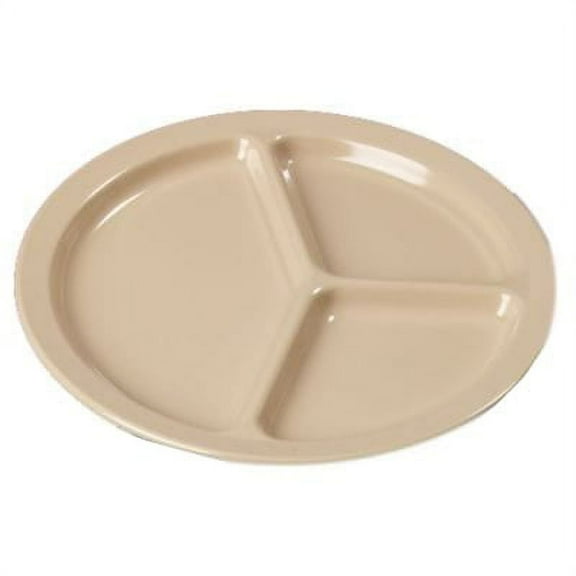 Carlisle KL10225 Kingline Tan 3-Compartment Dinner Plate - Dozen