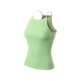 thumbnail image 3 of MixMatchy Women's Simple Casual Basic Active High Neck Ribbed Tank Top, 3 of 4
