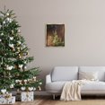thumbnail image 2 of Winter Snowfall Night Pine Tree Holiday Photograph Metallic Gold Framed Art Print Wall Art, 2 of 6