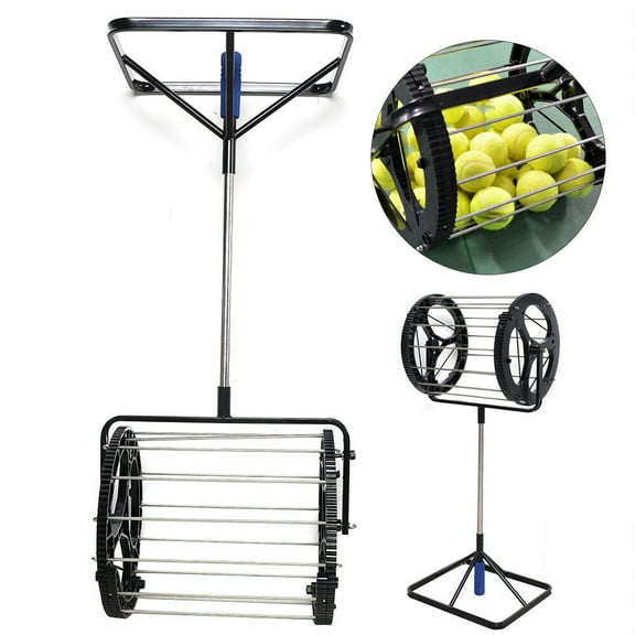 Tennis Ball Picker, Tennis Ball Hopper, Tennis Ball Hopper for Tennis Coaches and Players 3 Height Gears