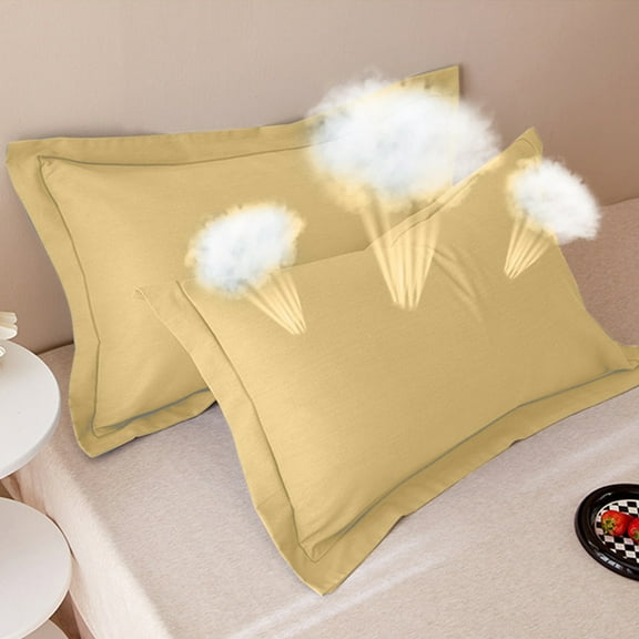 Nhthy Ultra Soft Microfiber Pillowcase Set of 2 with Envelope Closure, Breathable Cotton Pillowcase Covers for Ultimate Comfort, Soft and Cozy Polyester Pillowcases for a Good Night's Sleep. Yellow