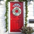 thumbnail image 6 of Wreath For Front Door Elegant Holiday Greenery With Red Berries Festive Indoor Outdoor Welcome Wreath Home Decor, 6 of 7