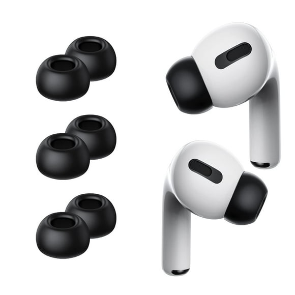 Lanwow Premium Memory Foam Tips for AirPods Pro & AirPods Pro 2nd Generation. No Silicone Eartips Pain. Anti-Slip Eartips. Fit in The Charging Case, Extra Small 3 Pairs (XS, Black)