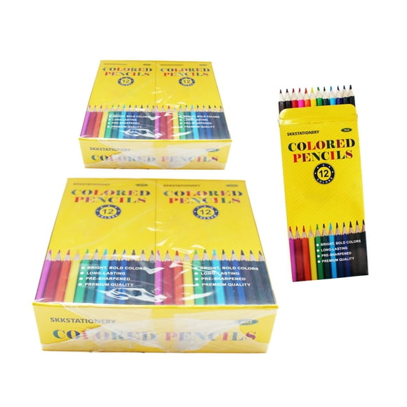Lápices de colores SKKSTATIONERY, 28 unidades, preafilados, 12 colores