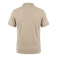 thumbnail image 6 of idosla Mens Quarter Zip Polo Shirts Casual Summer Knit Textured Short Sleeve Shirt Beach Vacation Stretchy Golf Shirts (Khaki, S), 6 of 9