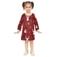thumbnail image 2 of Girls' long-sleeved dress Deer and Snowman Girls' A-line dress with ribbed cuffs Soft and comfortable, 2 of 6