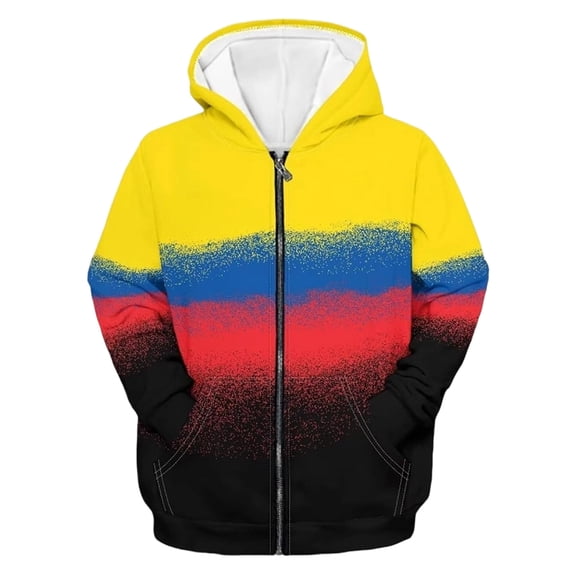 SJLDQY Boys Zip Up Hoodie Casual Long Sleeve Printed Hooded Sweatshirts with Pocket Fall Winter Fleece Lined Hoodies for Boys
