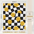 thumbnail image 2 of Smile Face Checkerboard Blanket Hippie Throw Blanket Gifts for Women Soft Lightweight Throw Blanket Fuzzy Blanket for Sofa Couch Bed Room Smile Decor 50"X60", 2 of 6