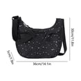 thumbnail image 3 of Lenkho Star‑Patterned Crescent Crossbody Shoulder Bag for Women, Lightweight Casual Hobo Sling Purse with Adjustable Strap, Multi‑Pocket Daily Handbag for Shopping, Travel & Daily Use, 3 of 6