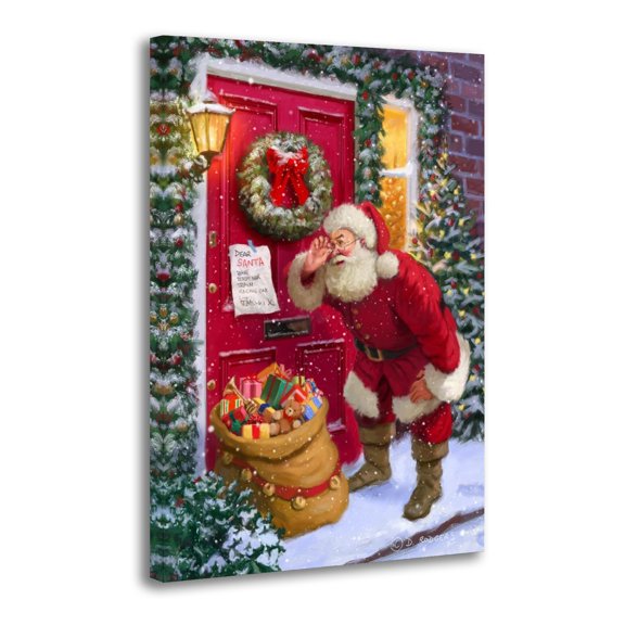 Christmas Santa Claus Send A Gift Picture Print Wall Art Poster Painting Canvas Posters Artworks Gift Room Aesthetic 24x36inch(60x90cm)