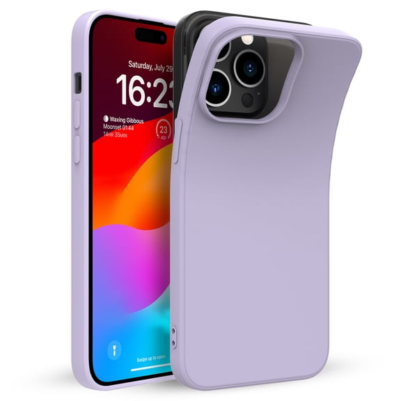 Venoro for iPhone 15 Pro Max/15 Pro/15 Plus/15 Phone Case with Screen and Lens Protector Liquid Silicone Cover, Purple