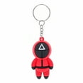 Squid TV Game Korean Drama Character Rubber Keychain with Key Ring