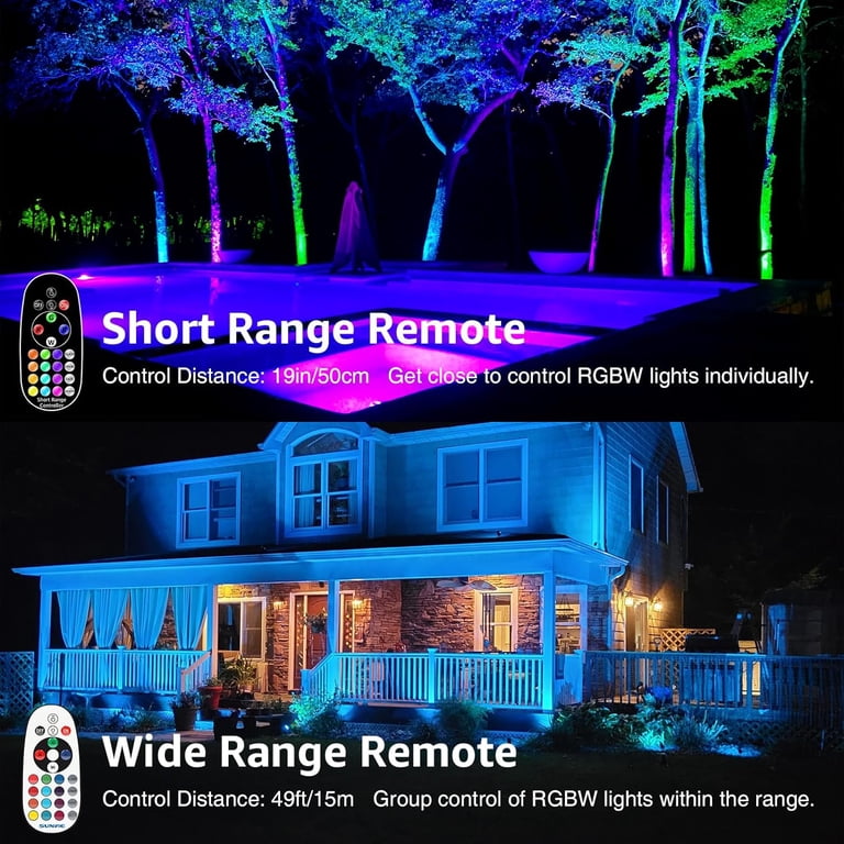 Footpath Rgb Dimmable Path Lights With Remote ZUCKEO 12-Pack RGB Color Changing ...