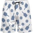 thumbnail image 4 of Sunyuer Men's Swim Trunks with Compression Liner 2-in-1 Drawstring Swimming Shorts Quick Dry Beach Board Shorts with Pockets, Balls Rackets Pickleball, 3XL, 4 of 8