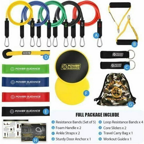 18 Pcs Resistance Bands Set For Fitness Yoga Gym Training