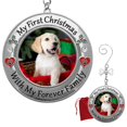 thumbnail image 1 of Mi Primer Adorno Navideño Para Perro: Dije De Hueso Con Fecha De 2024 Y Diseños De Huellas De Patas Y Corazón Rojo, Nuevo Dueño De Mascota, Bolsa De Regalo/Almacenamiento Incluida, 1 of 5