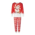 thumbnail image 2 of Christmas Family Pajamas Casual Long Sleeve Baggy T-shirt Top And Elastic Pants Matching Set Sleepwear Loungewear, 2 of 10