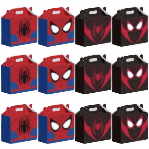Anime Party Favor Boxes - 12 Pcs Party Favor Candy Boxes for Anime Theme Birthday Party Supplies Decor,Girls Kids Birthday Game Party Kraft Paper Gift Bag Decorations