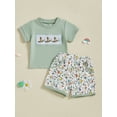 thumbnail image 3 of Toddler Baby Boys Summer Outfits 6 12 18 24 Months 2T 3T 4T Duck Embroidered Short Sleeve T-Shirts Elastic Waist Shorts 2Pcs Clothes Set, 3 of 9