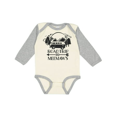 

Inktastic Road Trip to Meemaw s Gift Baby Boy or Baby Girl Long Sleeve Bodysuit