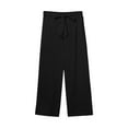 thumbnail image 7 of GEWSEY Womens Plus Size 3/4 Pants Loose High Waisted Wide Leg Lounge Cropped Pants Drawstring Casual Palazzo Trousers with Pockets (Black, XXL), 7 of 7
