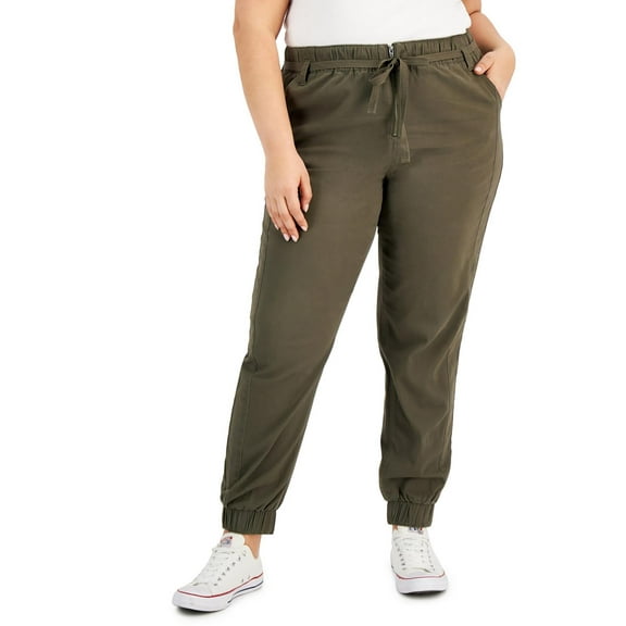 Tinseltown Womens Plus Juniors High Rise Jogger Jeans