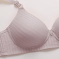 thumbnail image 5 of Gymayou Soft Skin-Friendly Cotton Wireless Bra for Women Breathable Thin Padded Everyday Bralette Adjustable Straps Wire Free Brassiere Light Ashy S, 5 of 9