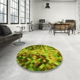 thumbnail image 4 of Ahgly Company Machine Washable Indoor Round Transitional Pistachio Green Area Rugs, 7' Round, 4 of 7