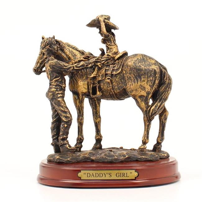 Western Moments Statue Daddy's Girl Horse 8x 8 7/8x 6 Bronze 59108