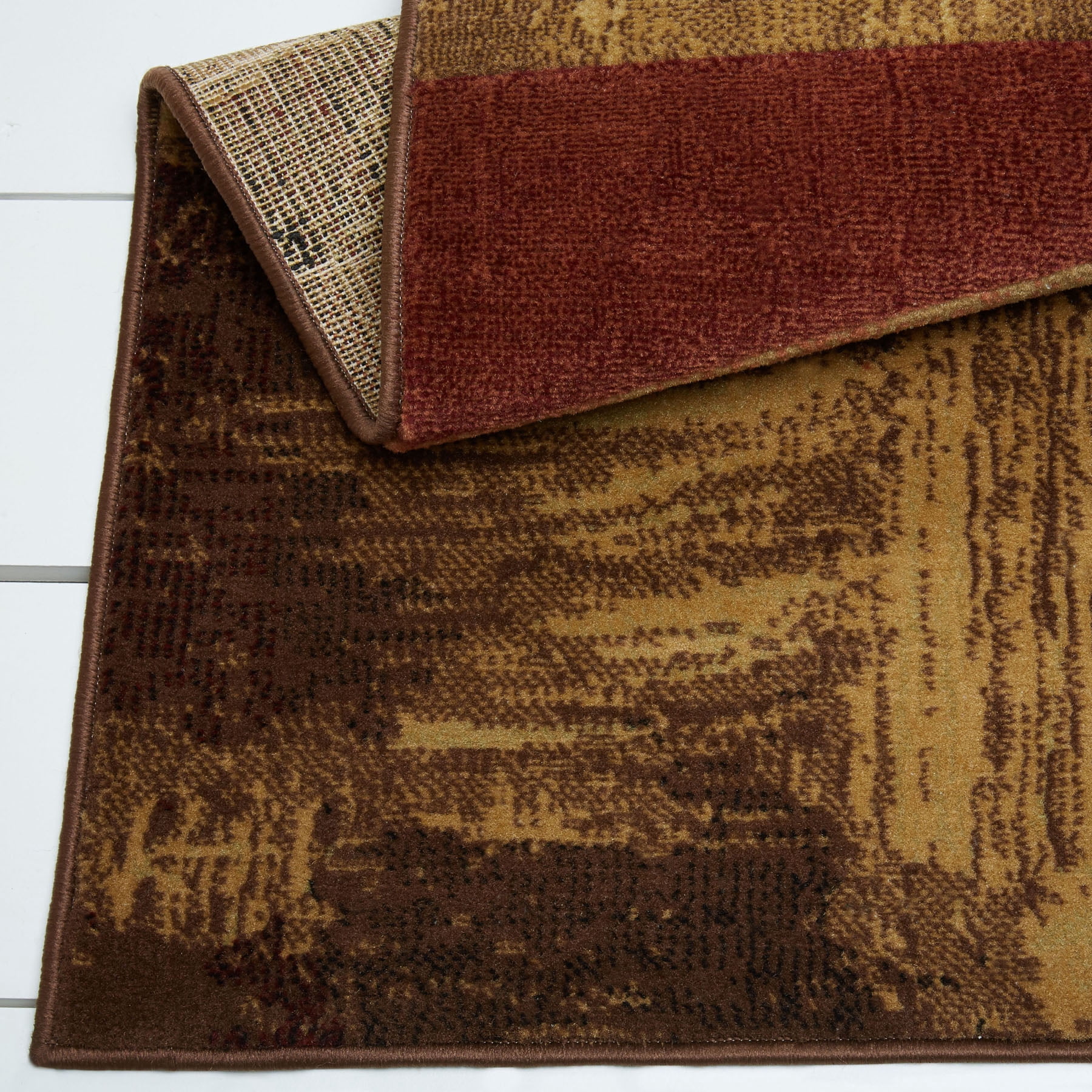 Modern Squares Brown Area Rug 8x11 Multi Block Carpet - Actual 7' 10" x